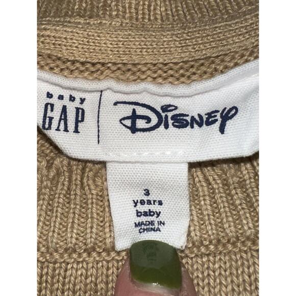 Disney for Baby Gap Toddler Girls 3 T Sweater Ruffle Tan Minnie Mouse - Picture 3 of 5
